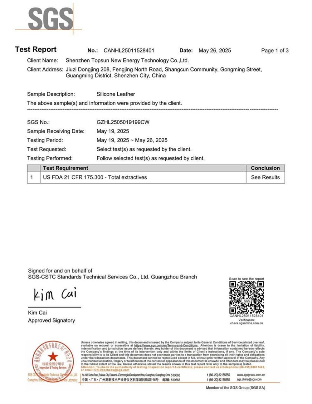 FDA Certificate