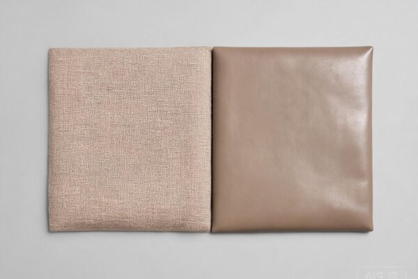 sofa with fabric and leather featured
