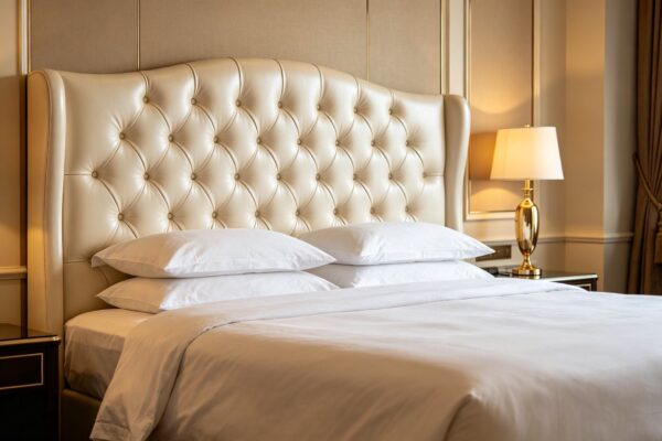 upholstered headboard material featured