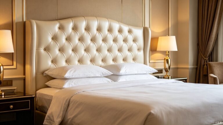 upholstered headboard material featured