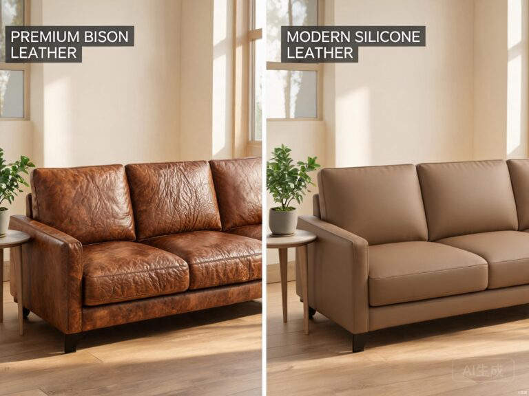 bison leather sofa featured