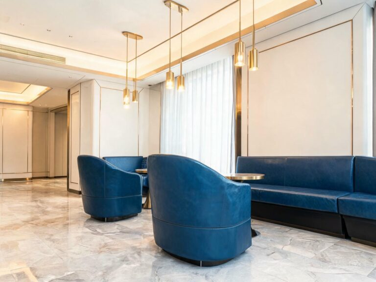 blue faux leather featured