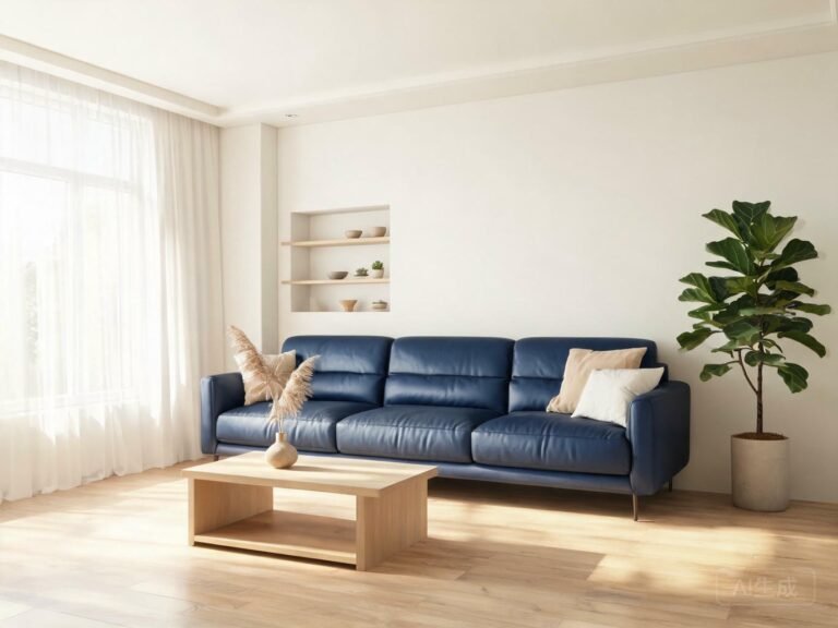 blue leather fabric featured