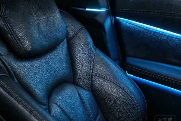 embossed faux leather featured