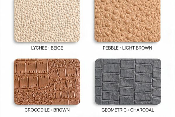 embossed leather pattern featured
