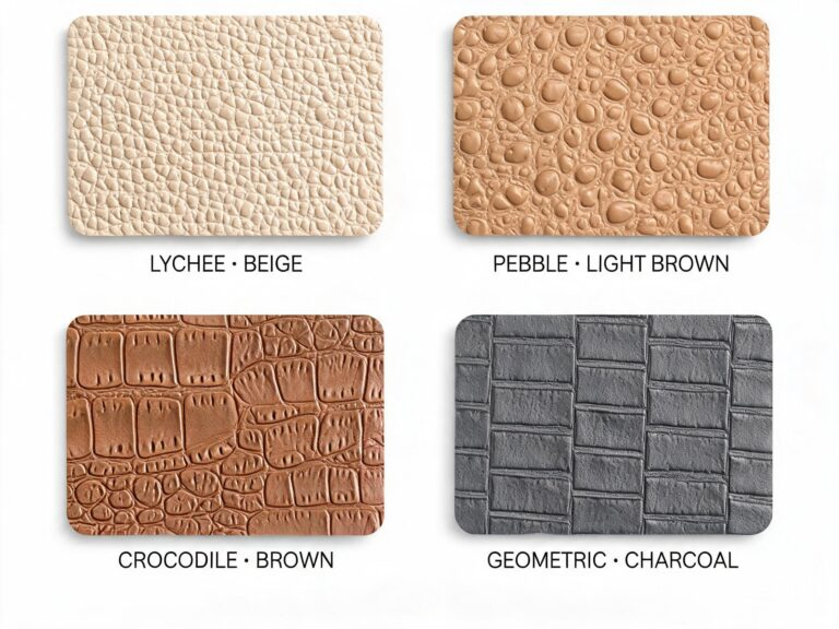 embossed leather pattern featured