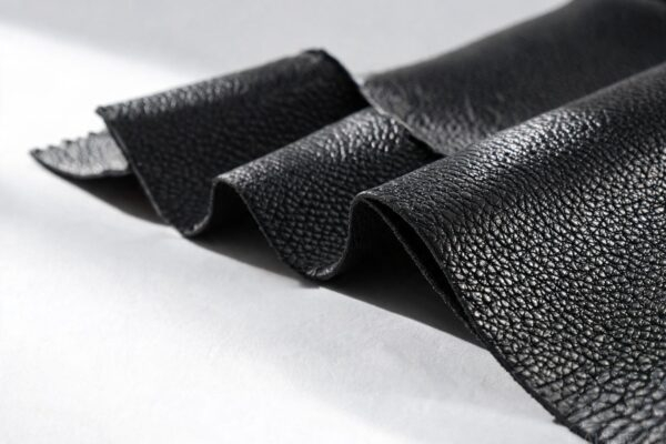 faux black leather material featured