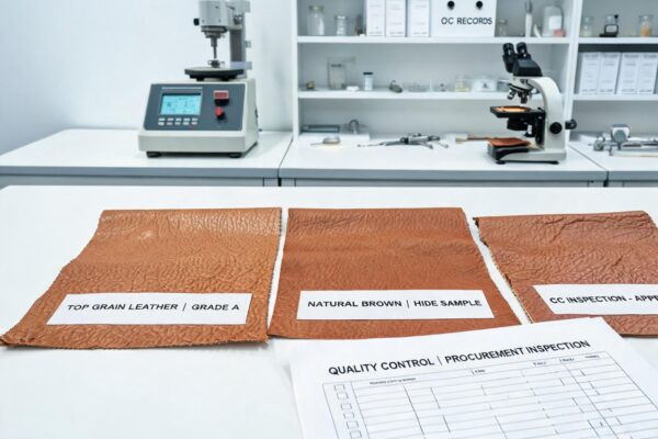 genuine top grain leather featured