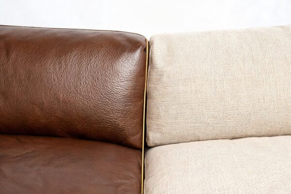 leather and fabric sofa featured
