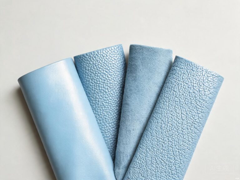 light blue leather featured