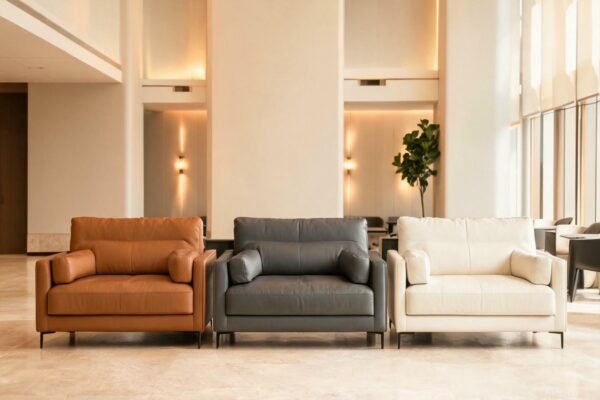 color leather couch featured