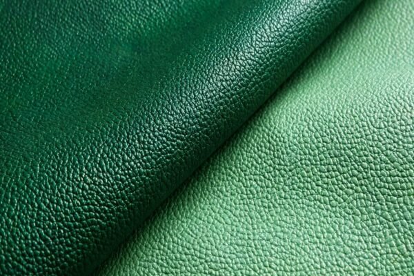 green leather material featured