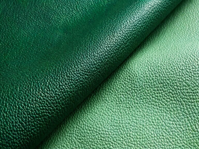 green leather material featured