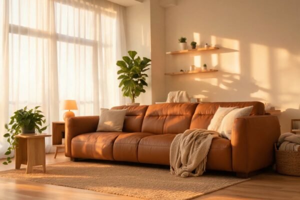 leather fabric brown featured