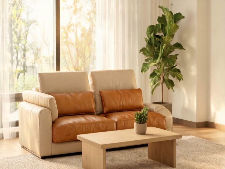 leather fabric couch featured