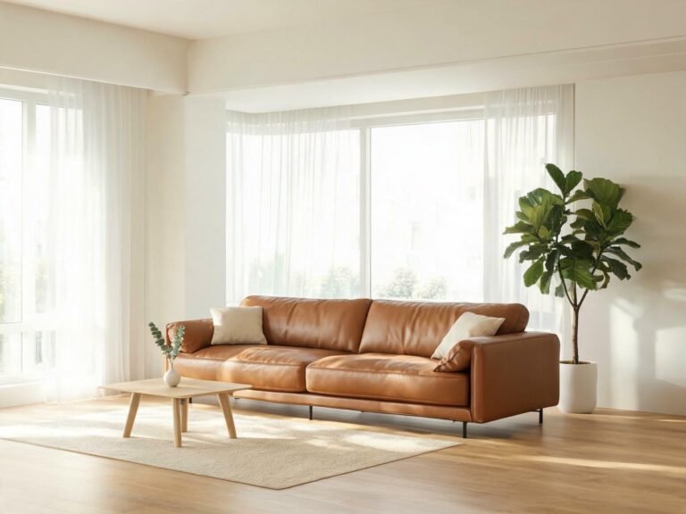 leather material sofa featured