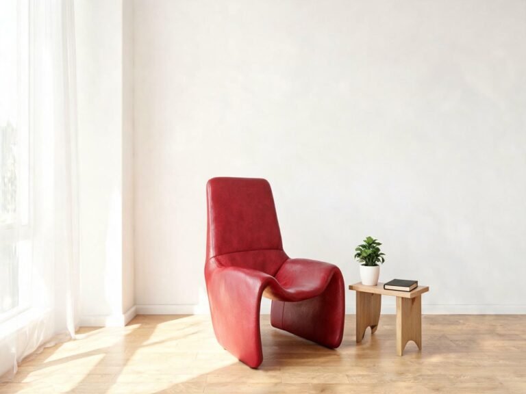 red faux leather featured