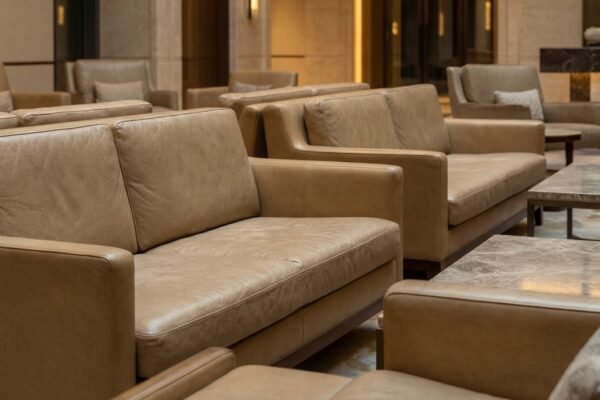 upholstery with leather featured