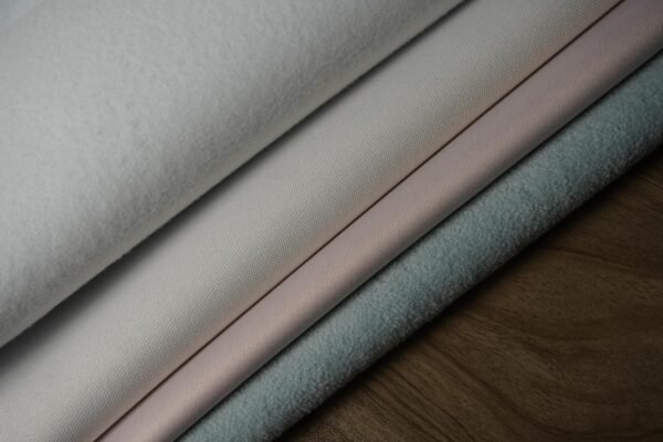 white pink blue soft leather layered display