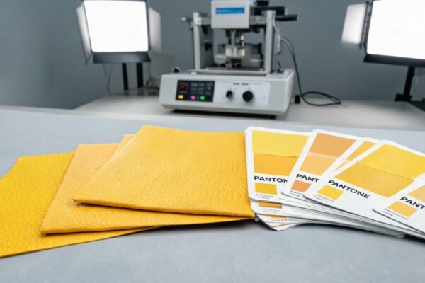 yellow faux leather featured