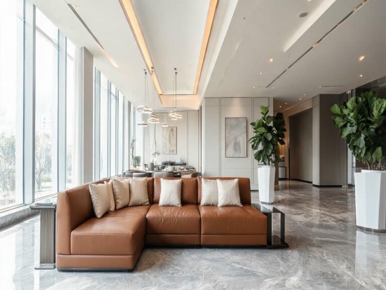 leather and fabric couch featured